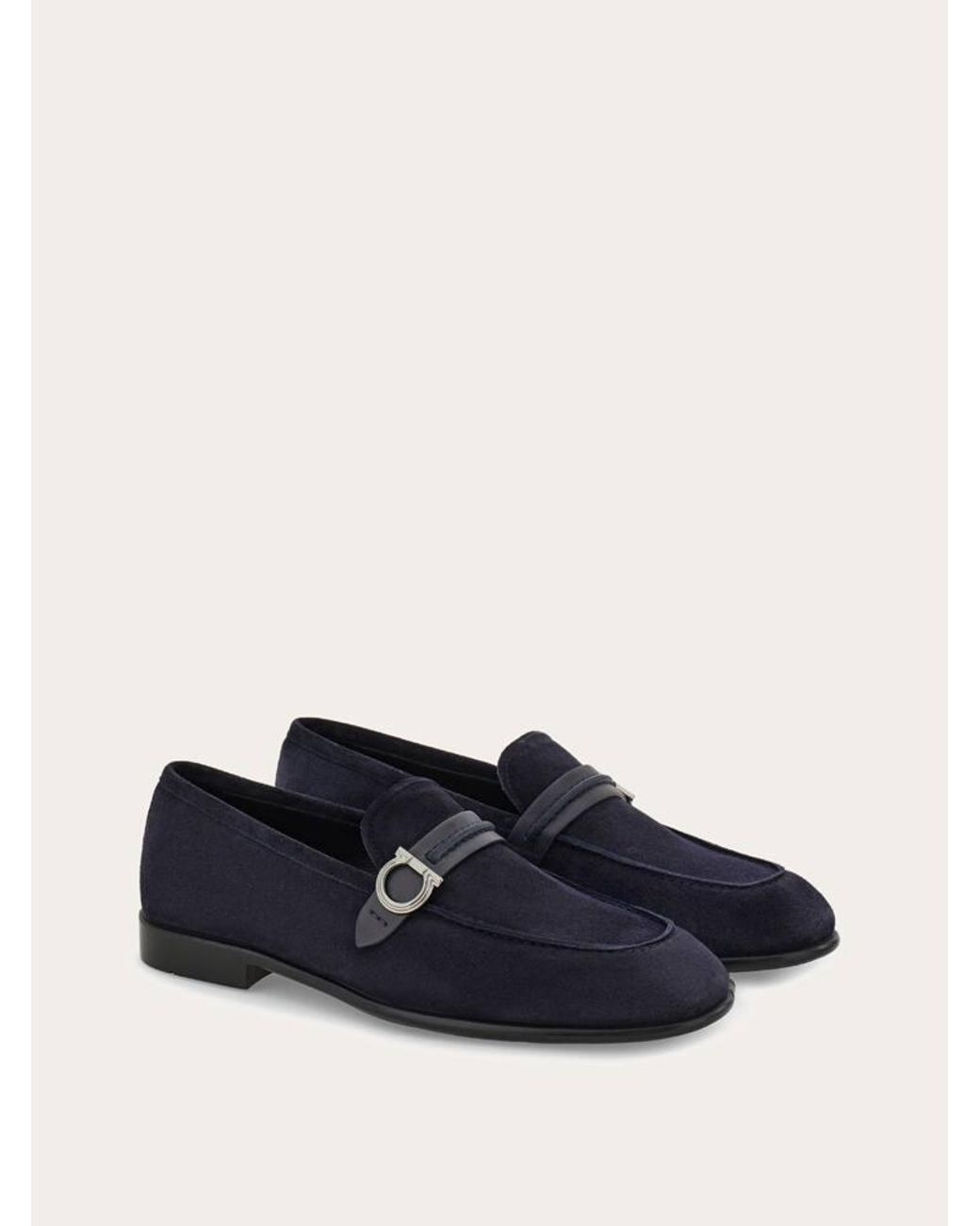 Ferragamo White Gancini Ornament Moccasin for men