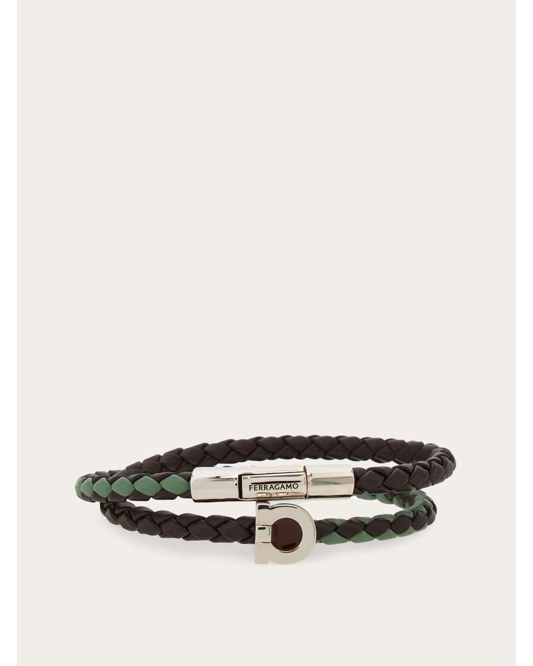 Ferragamo White Gancini Bracelet (20Cm) for men