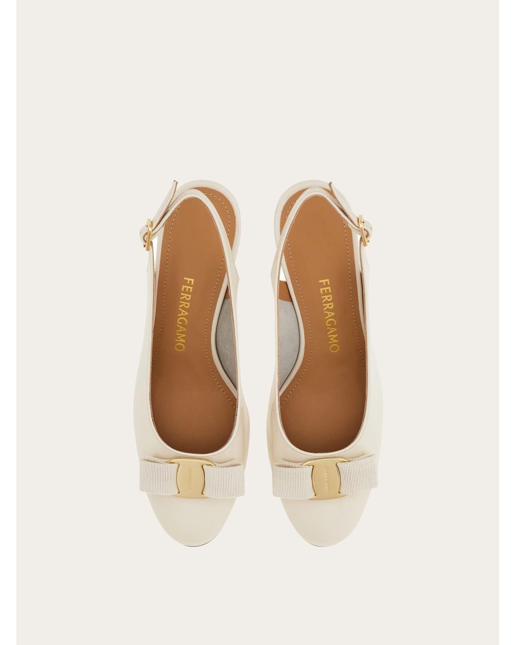 Ferragamo Natural Vara Bow Slingback
