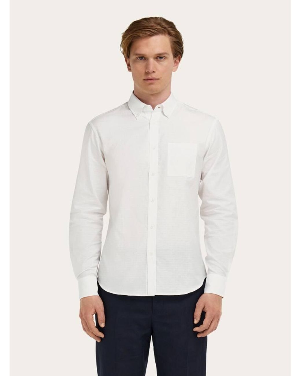 Ferragamo White Monogram Shirt for men