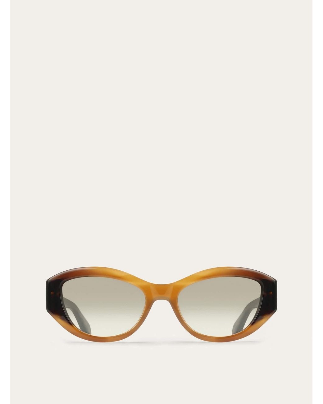 Ferragamo Natural Oval Frame Sunglasses