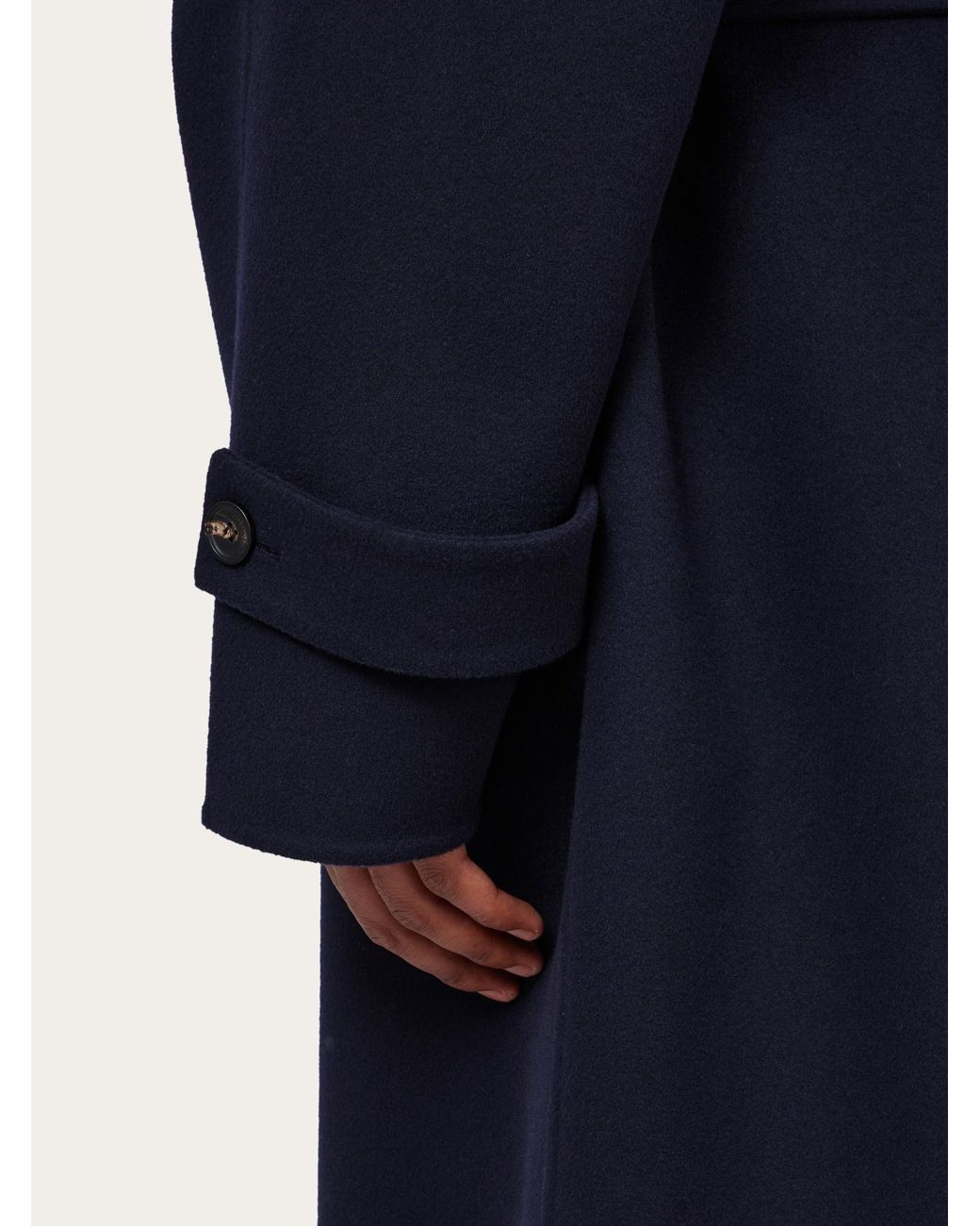 Ferragamo Blue Oversize Wool And Cashmere Coat for men