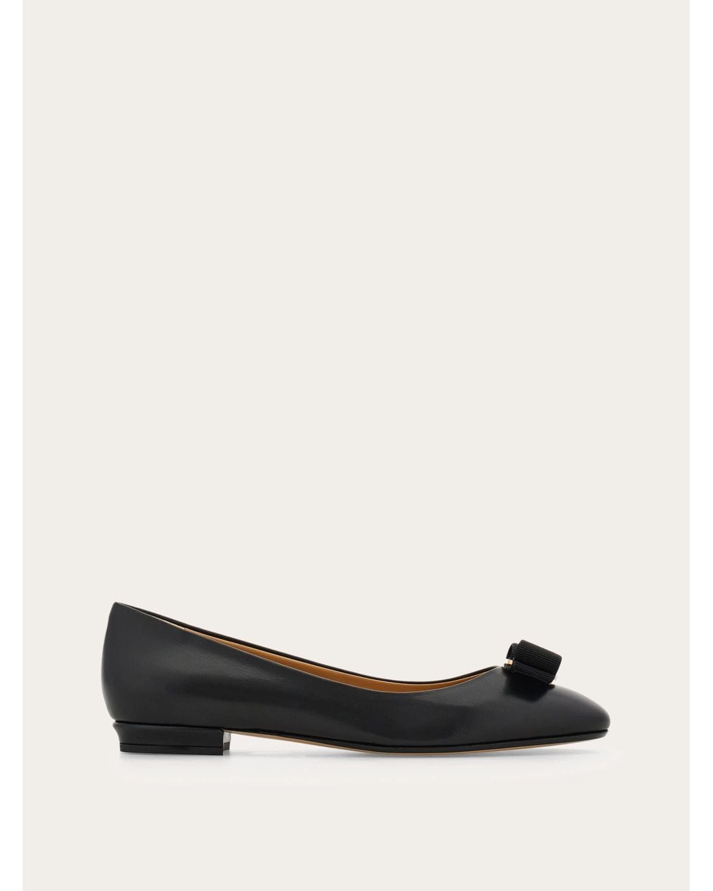 Ferragamo Black Varina Ballet Flat .5