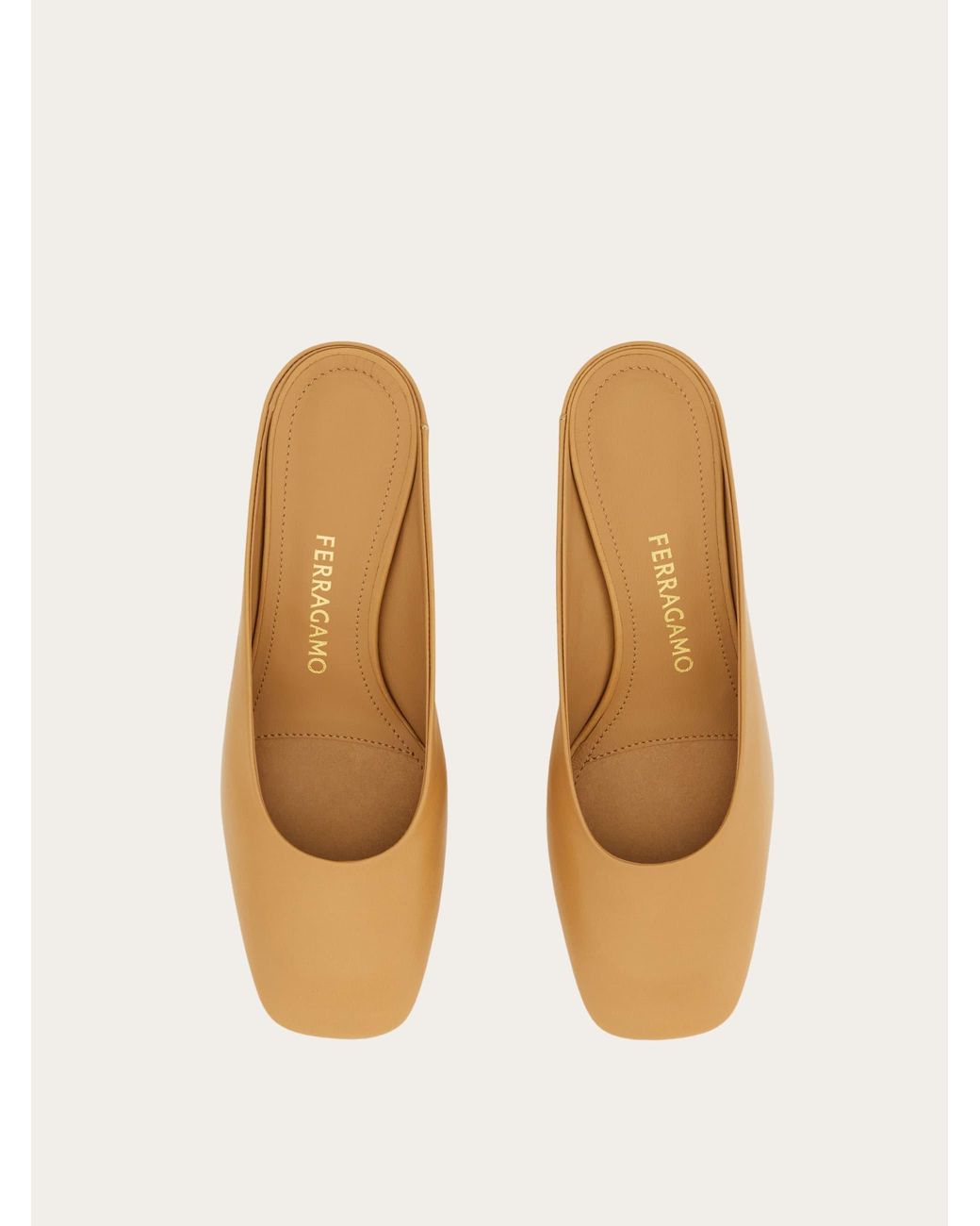 Ferragamo Natural S-Shaped Heel Mule