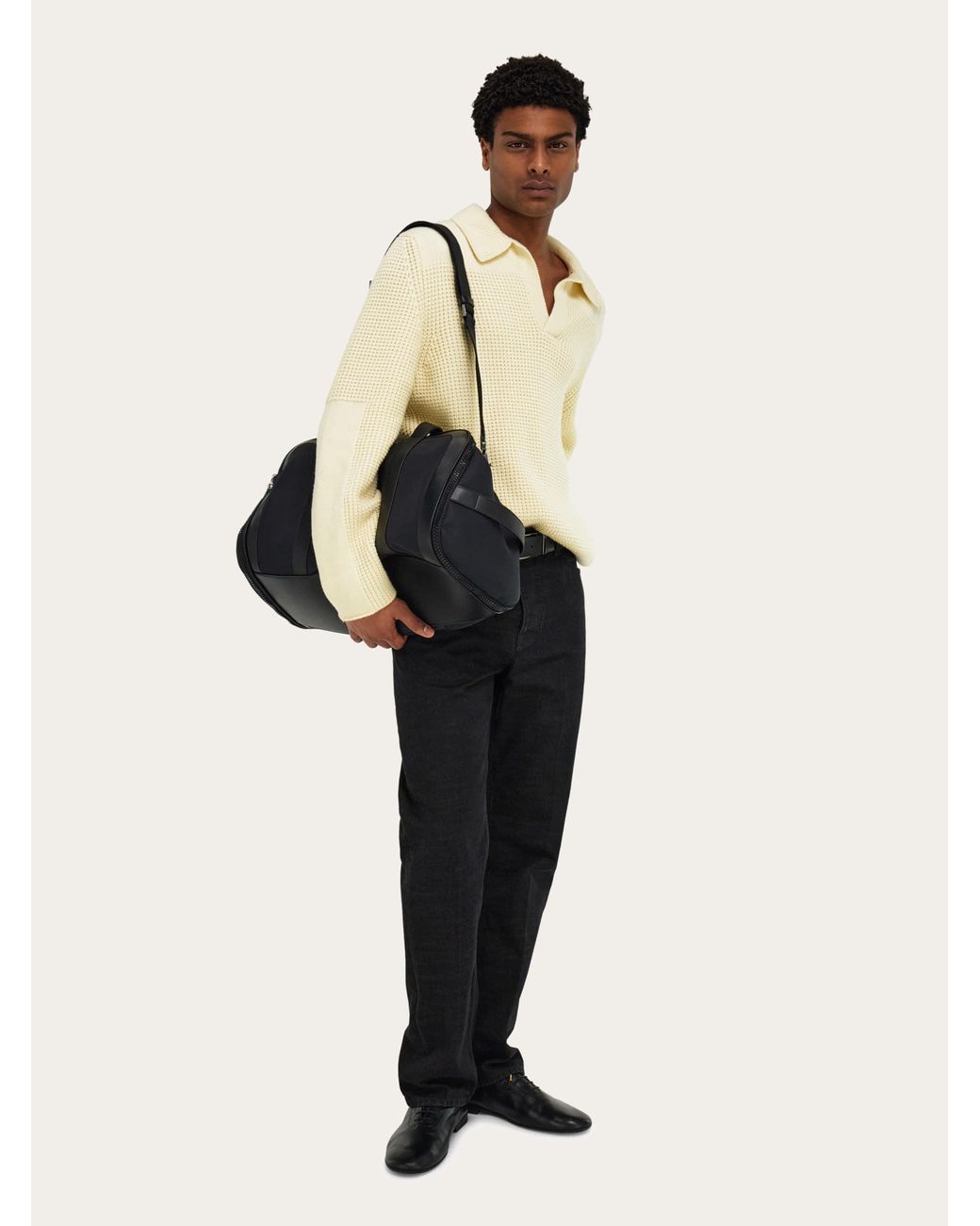 Ferragamo Black Foldable Weekend Bag for men