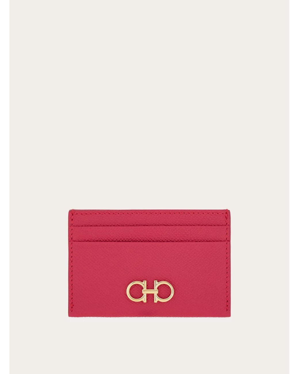 Ferragamo Pink Gancini Credit Card Holder