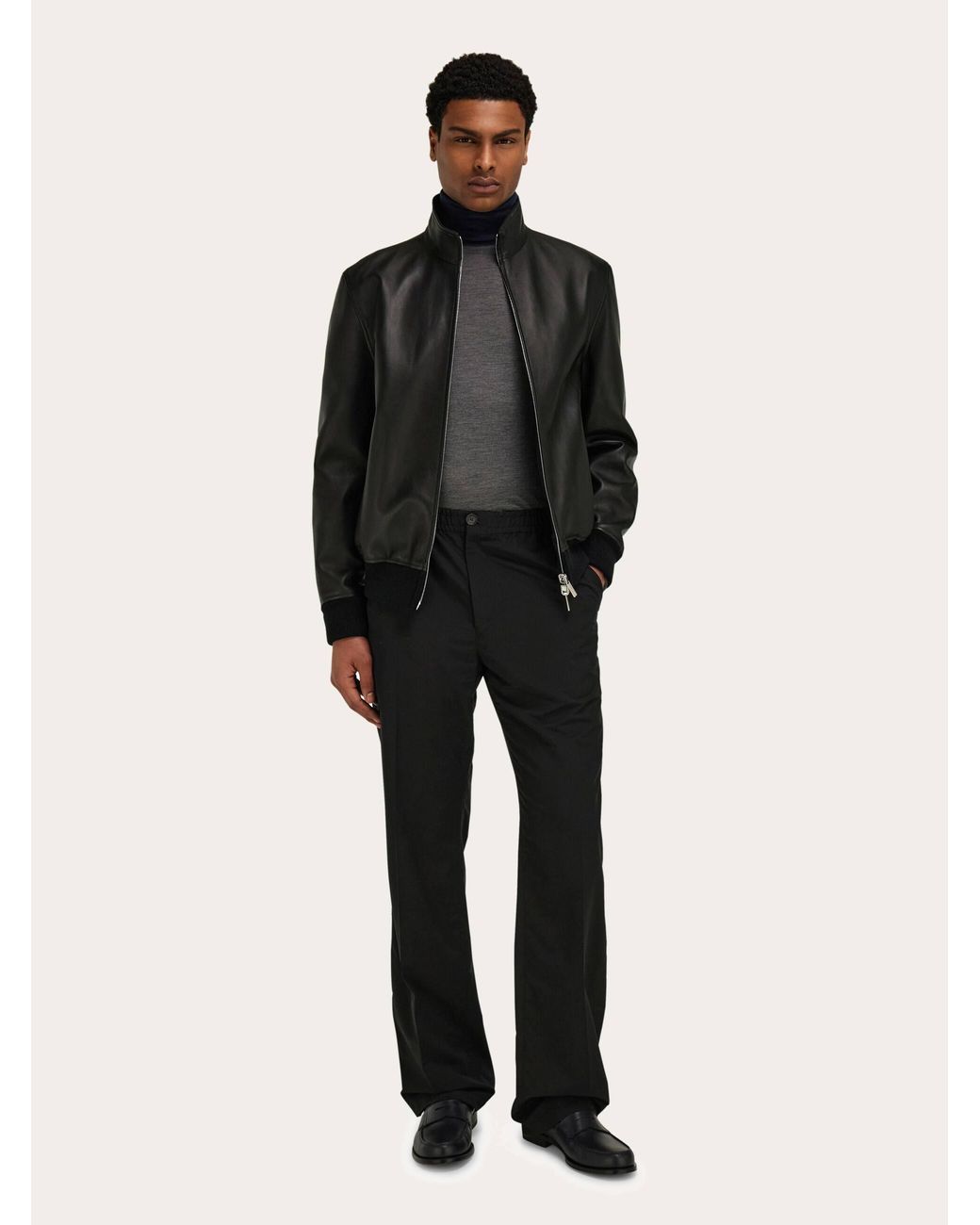 Ferragamo Black Reversible Nappa Blouson for men