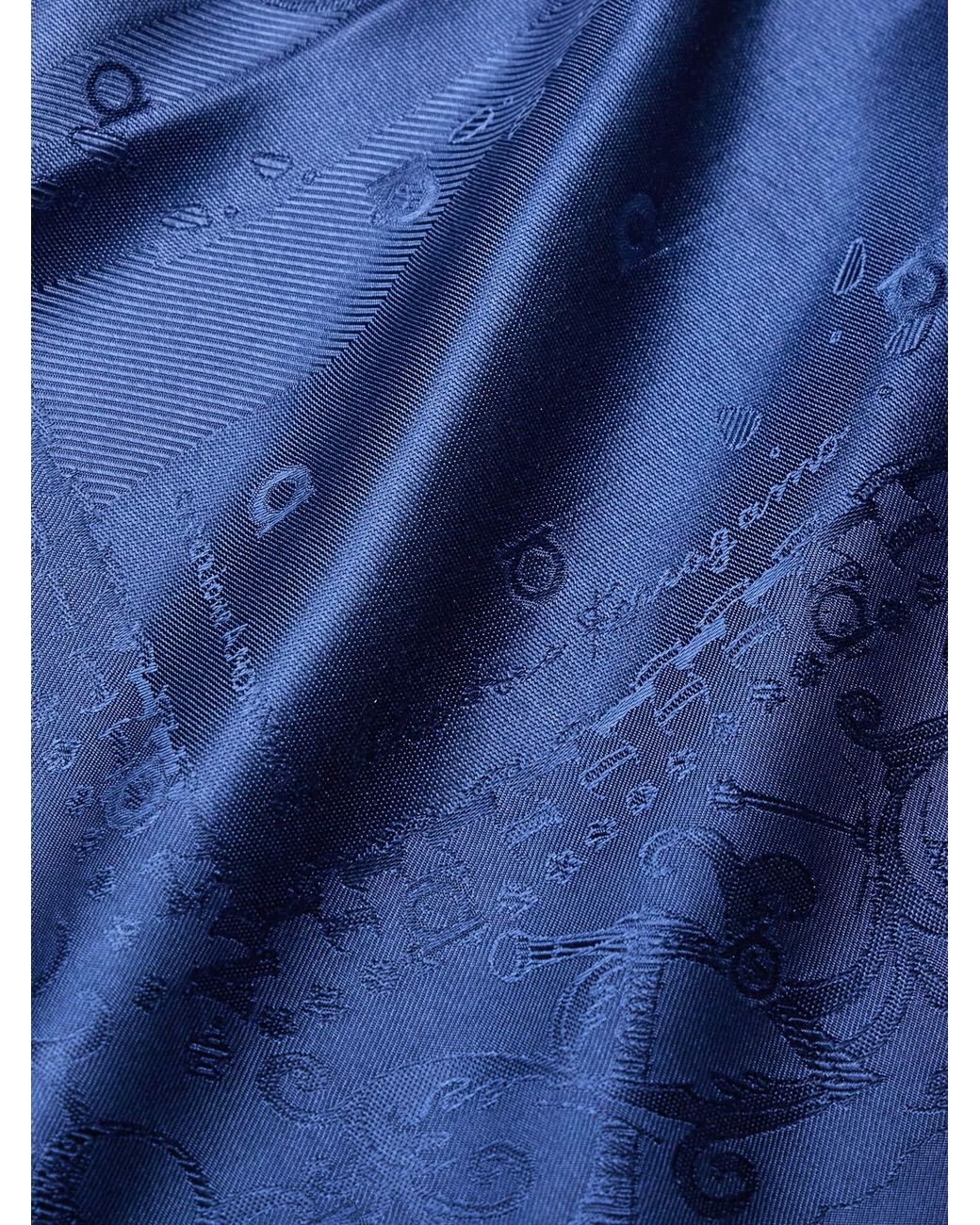 Ferragamo Blue Palazzo Spini Feroni Silk Jacquard Scarf