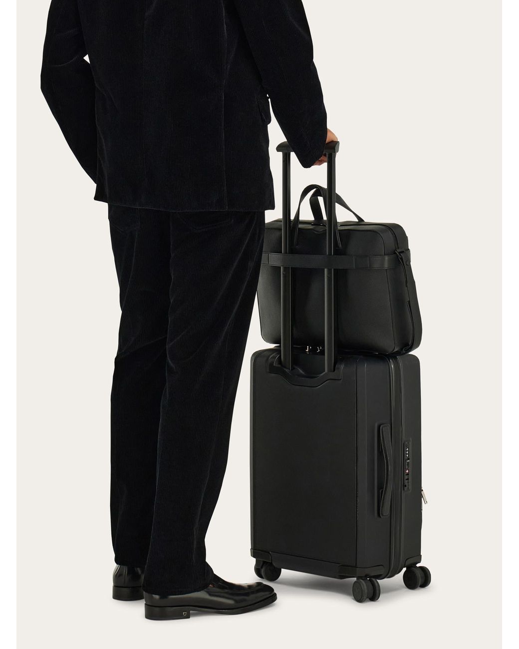 Ferragamo Black Briefcase With Hug Buckle (M) for men