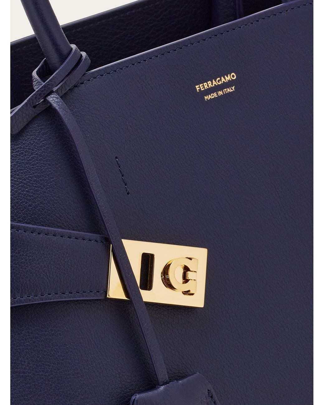 Ferragamo Blue Hug Handbag (L)