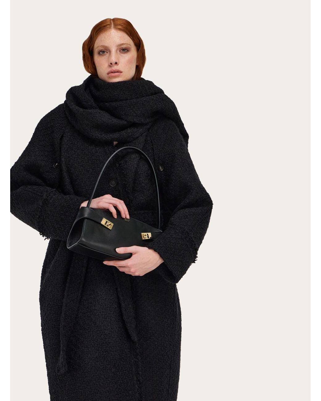 Ferragamo Black Hug East-West Shoulder Bag