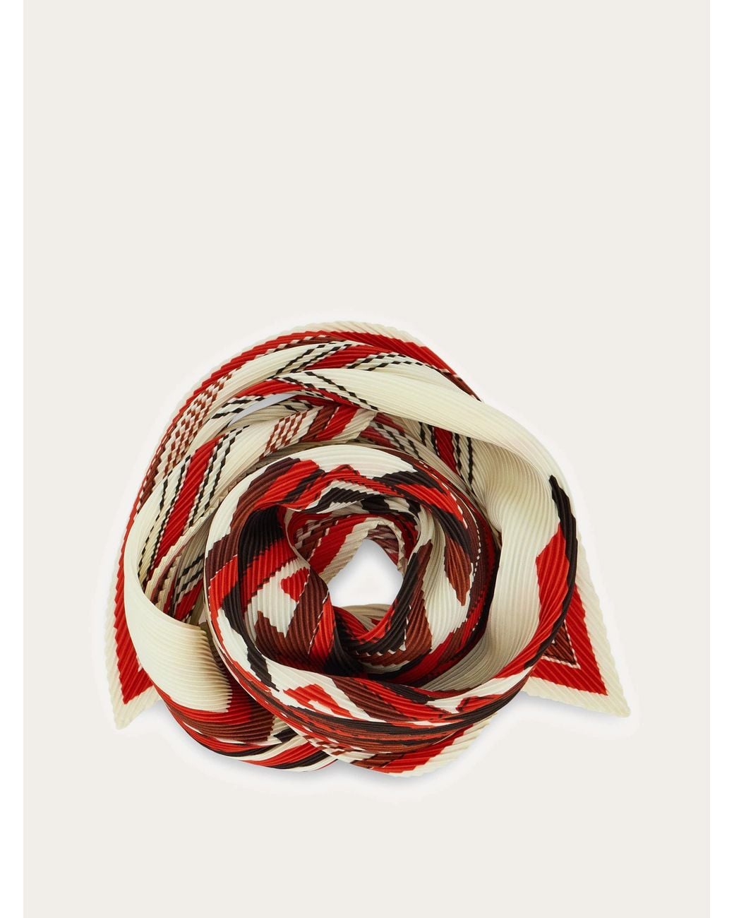 Ferragamo Red Lunar New Year Print Diamond Scarf