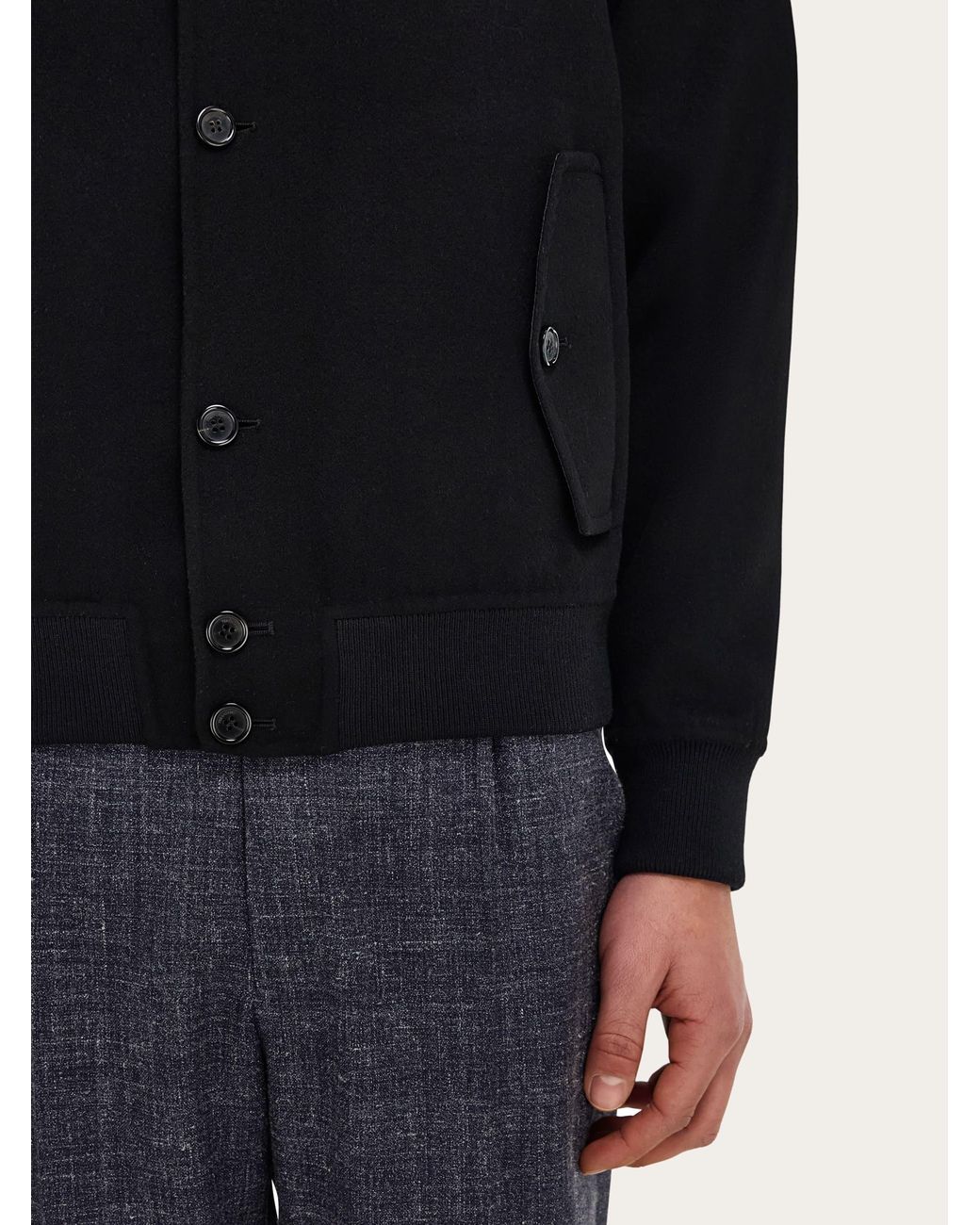 Ferragamo Black Wool And Cashmere Blouson for men