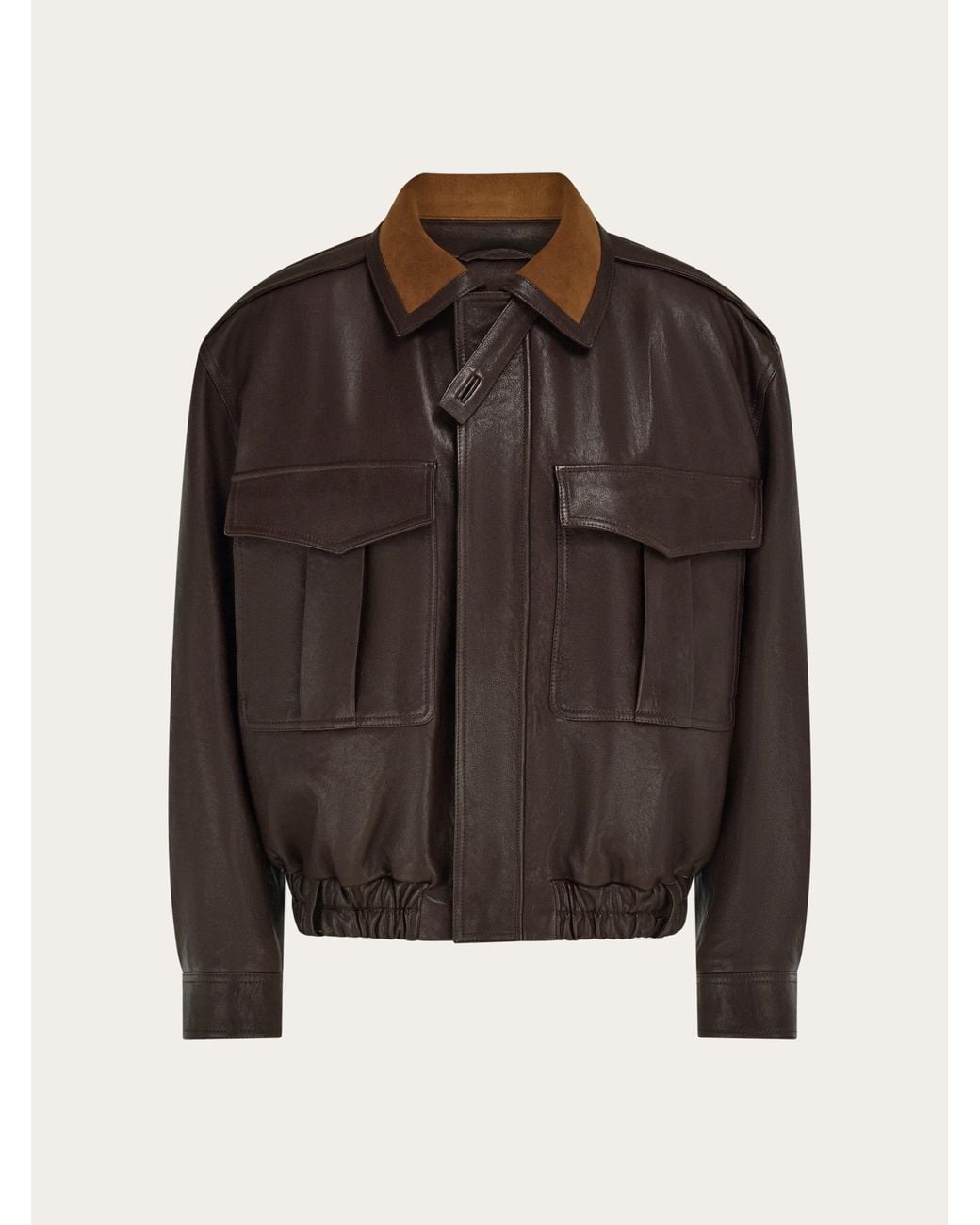 Ferragamo Brown Nappa Blouson for men