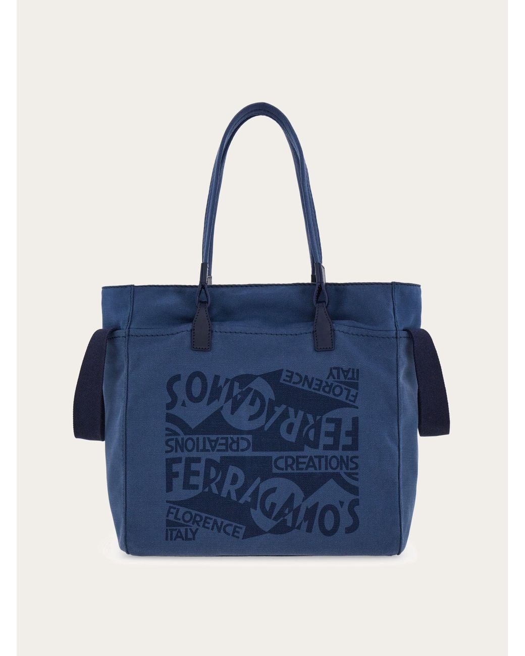 Ferragamo Blue Tote Bag With Logo for men