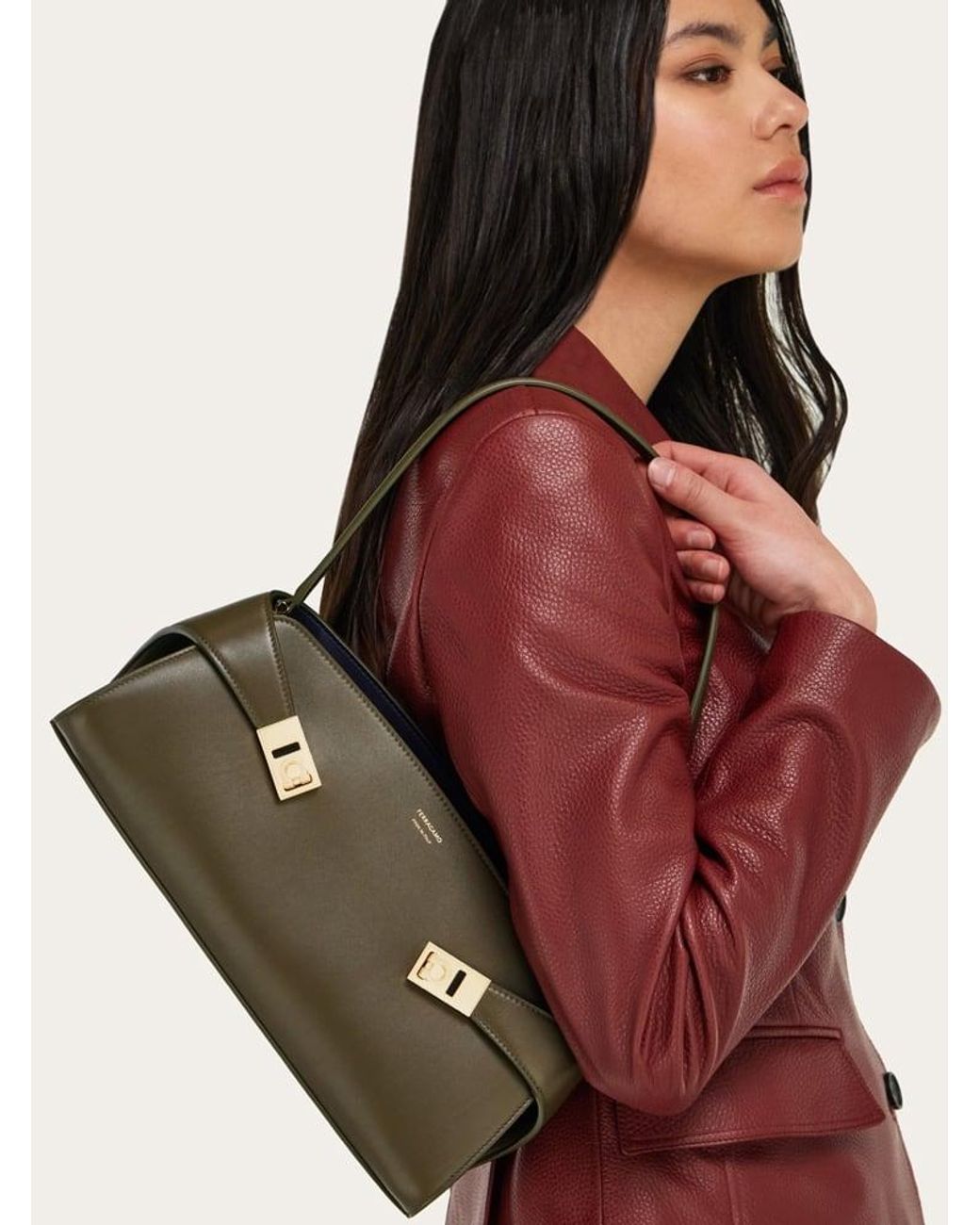 Ferragamo Green Hug East-West Shoulder Bag