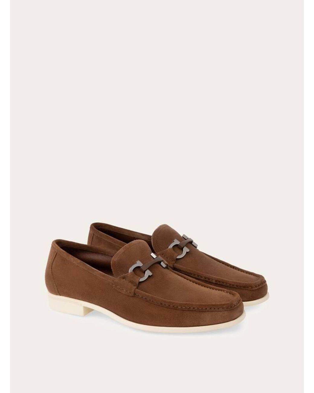 Ferragamo Brown Gancini Ornament Loafer for men