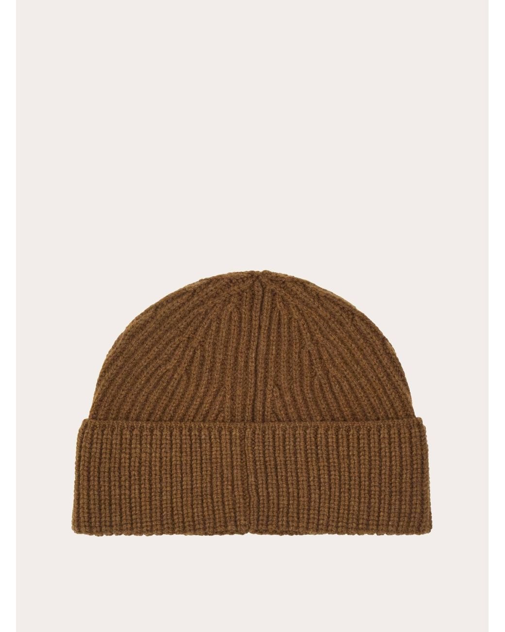 Ferragamo Brown Knitted Beanie for men