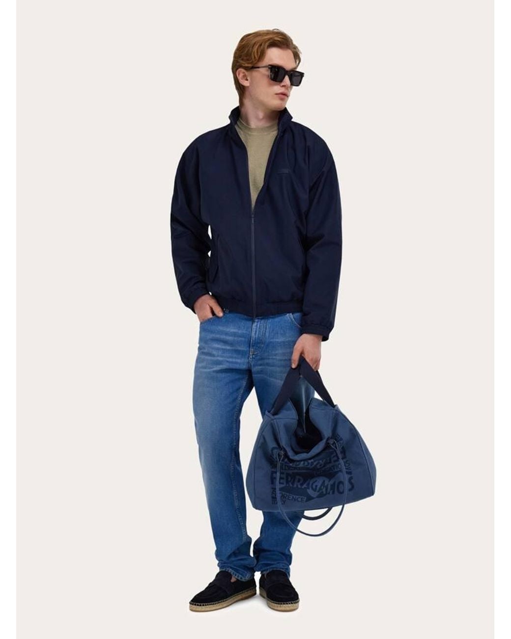 Ferragamo Blue Tote Bag With Logo for men