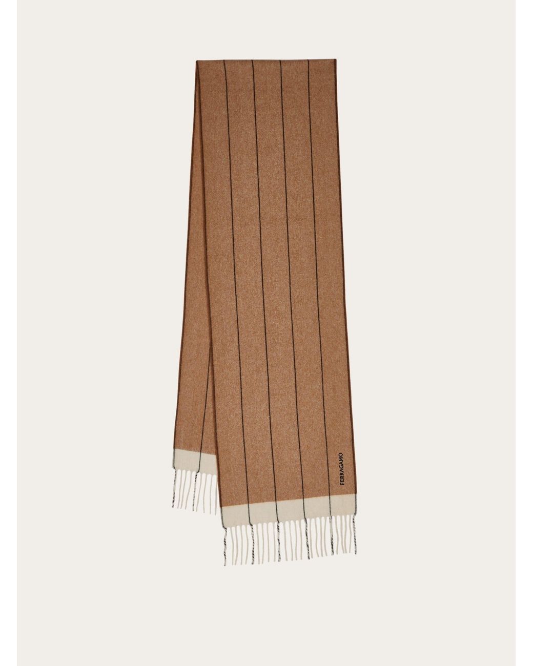 Ferragamo Natural Mixed Cashmere Scarf for men