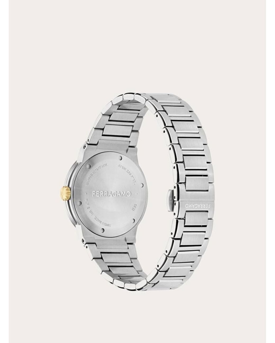 Ferragamo White F-80 Classic Gmt Watch for men