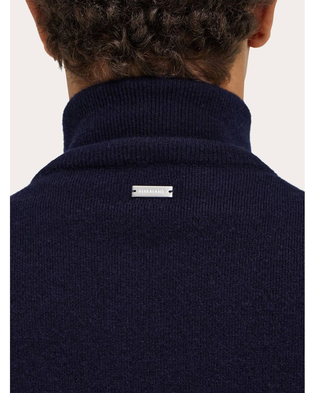 Ferragamo Blue Suede Blouson With Knitted Details for men