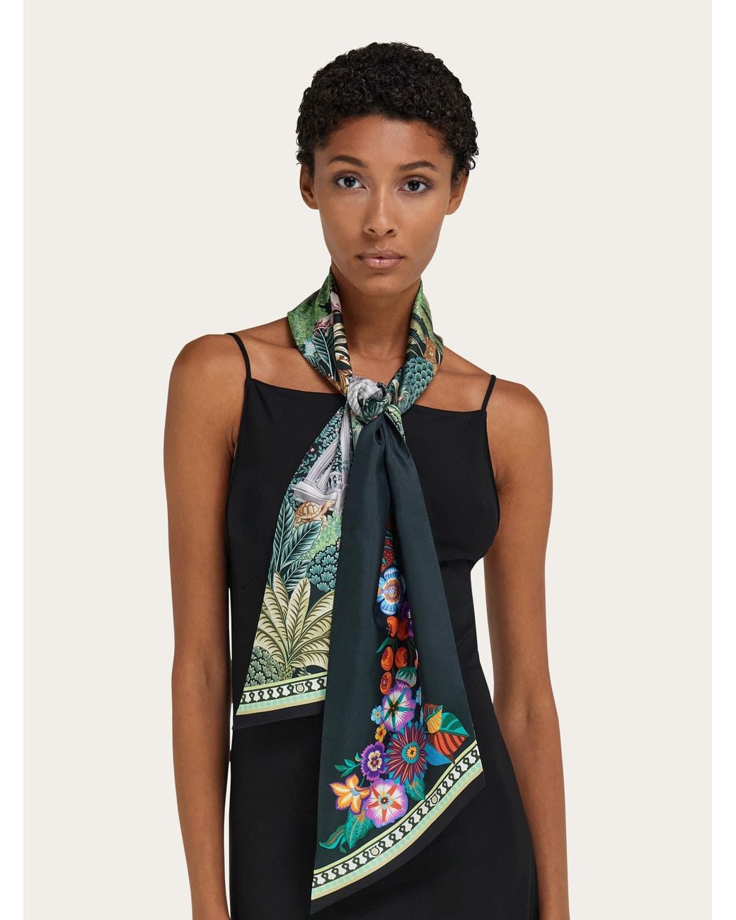 Ferragamo White Garden Print Bandeau