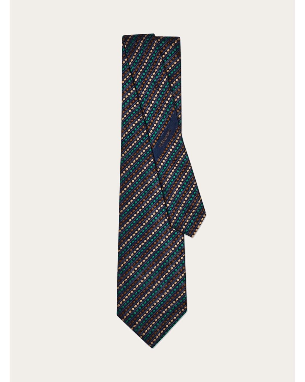 Ferragamo Blue Dots Jacquard Tie for men