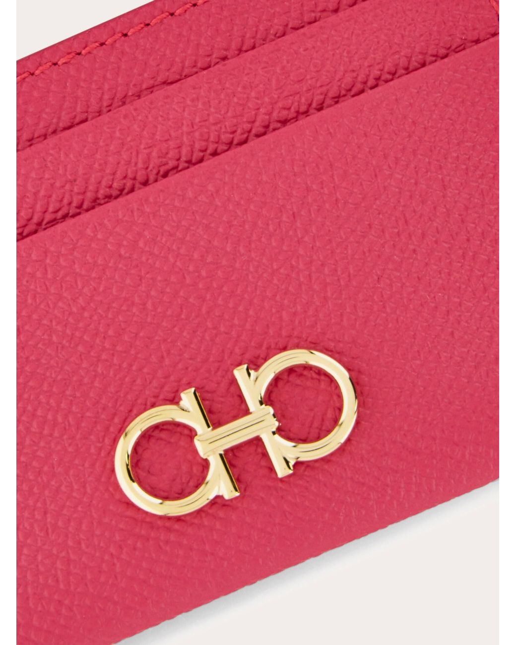 Ferragamo Pink Gancini Credit Card Holder