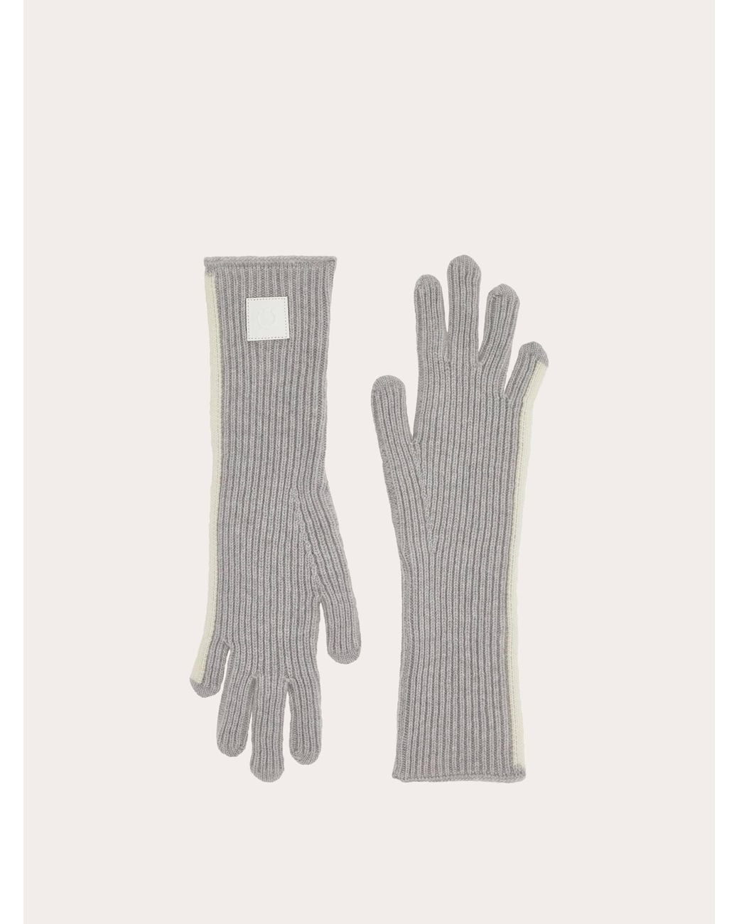 Ferragamo White Knit Gloves