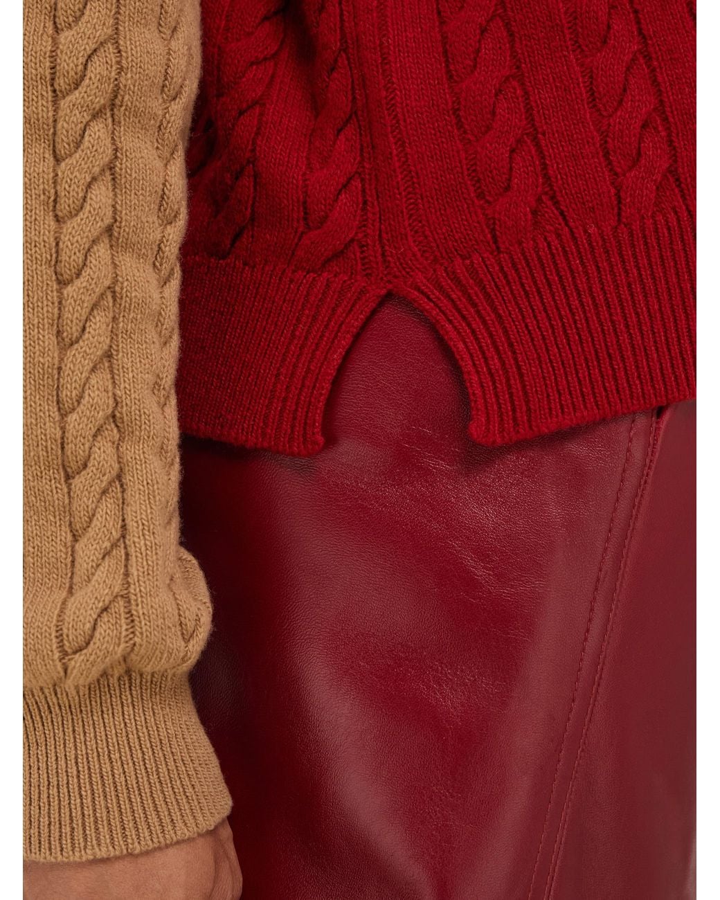 Ferragamo Red Cable Knit Sweater