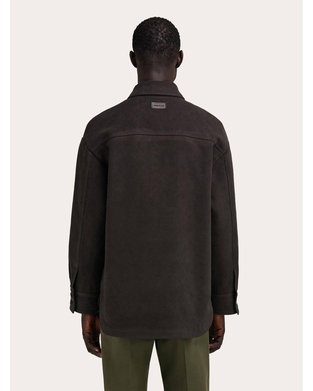 Ferragamo Black Moleskin Overshirt for men