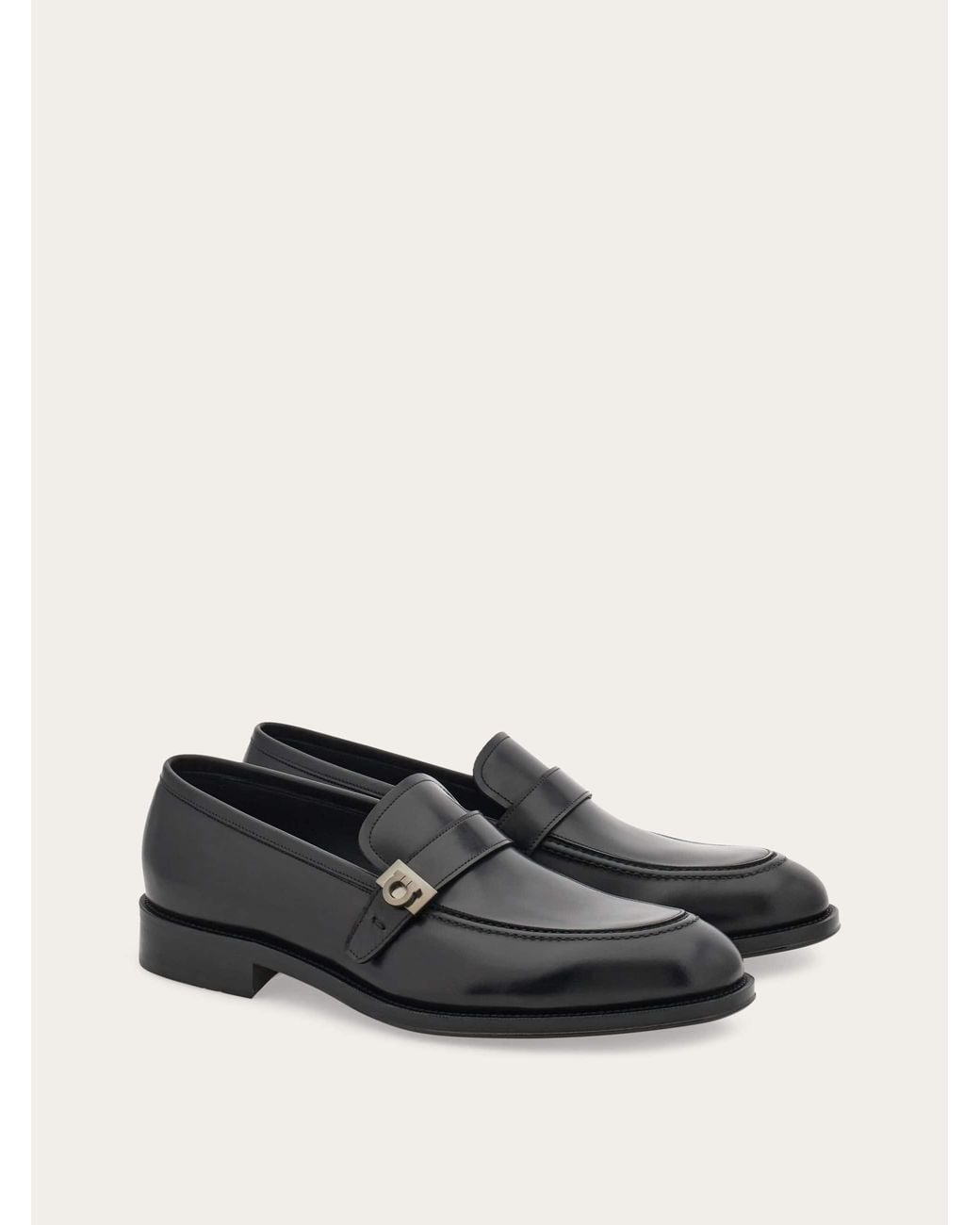 Ferragamo White Loafer With Hug Buckle for men
