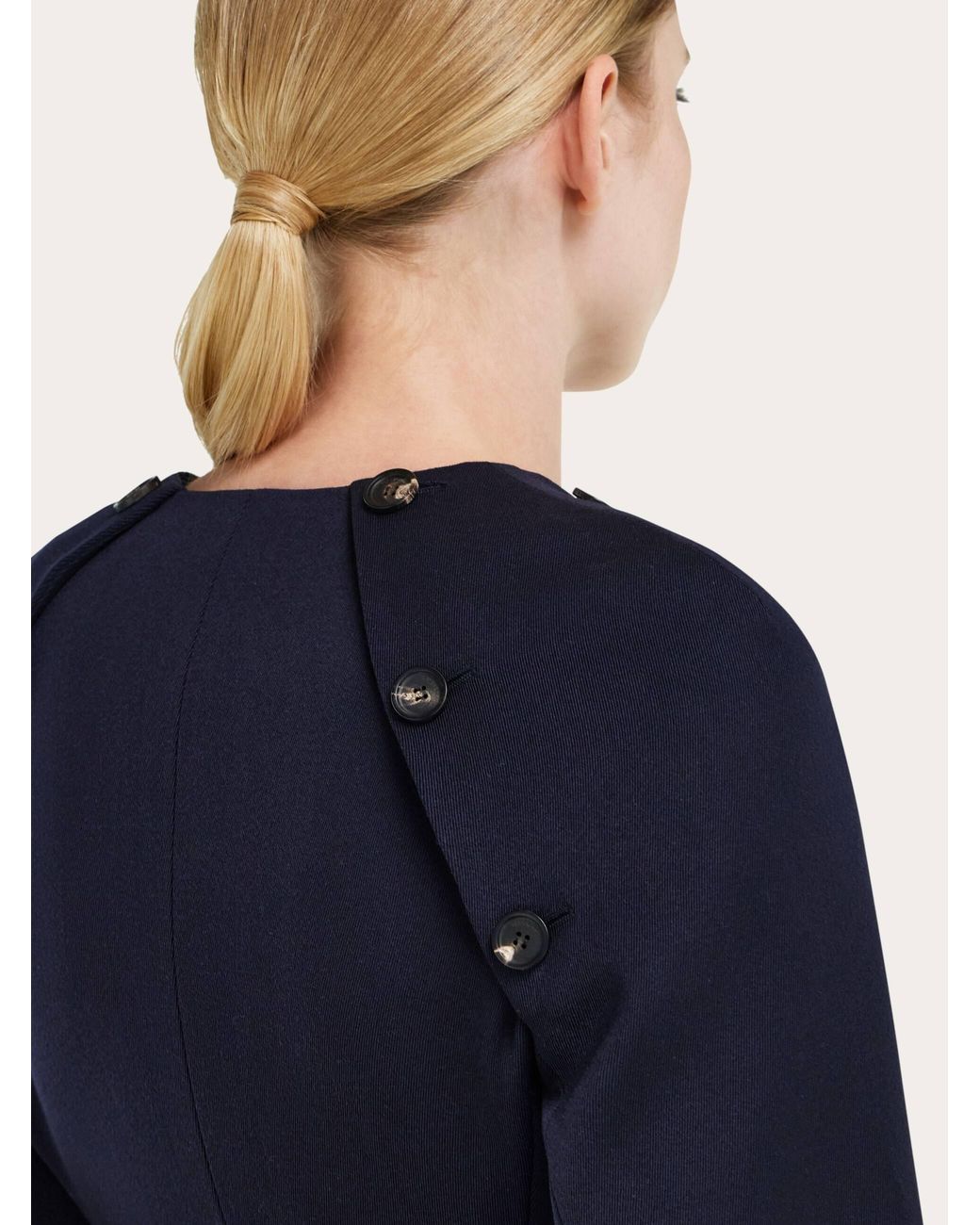 Ferragamo Blue Cropped Jacket With Button Detail