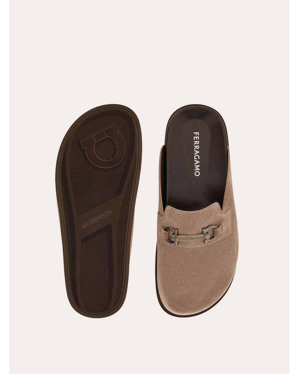 Ferragamo Natural Gancini Ornament Mule for men