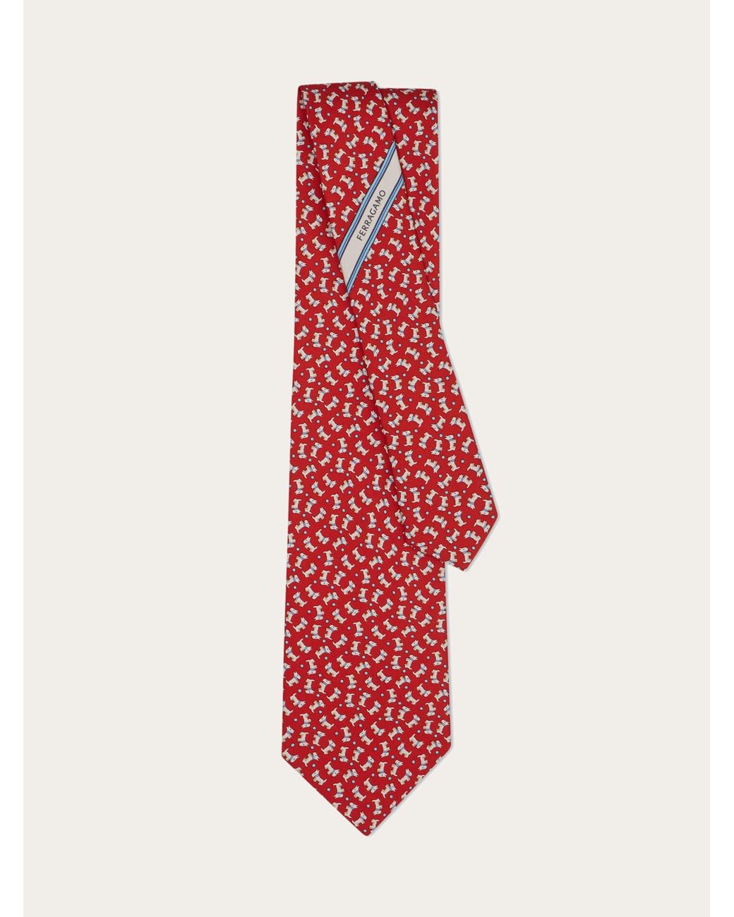 Ferragamo Pink Tournament Print Silk Tie for men