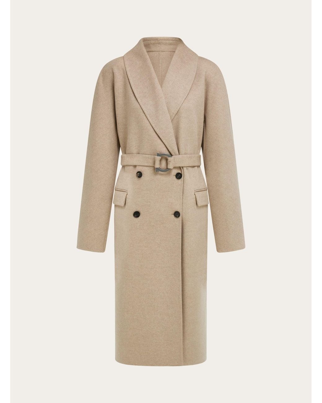 Ferragamo Natural Double Breasted Coat