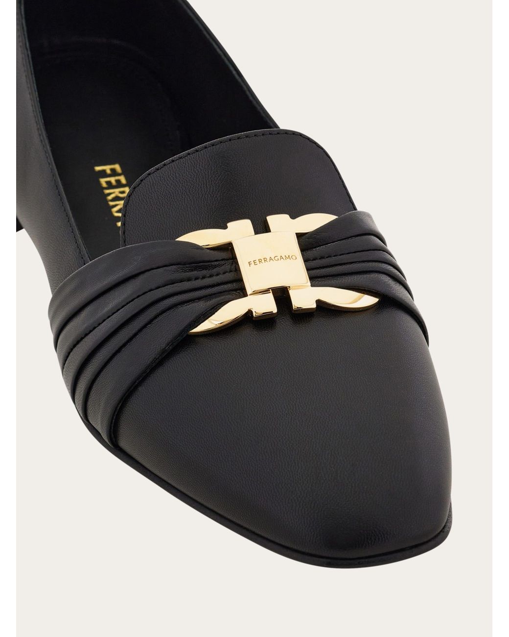 Ferragamo White Gancini Ornament Loafer .5