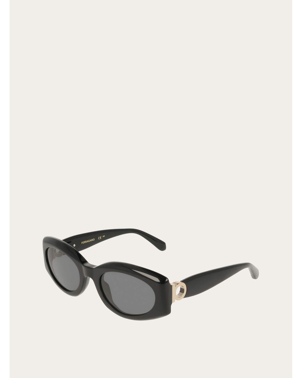 Ferragamo Black Rectangular Frame Sunglasses