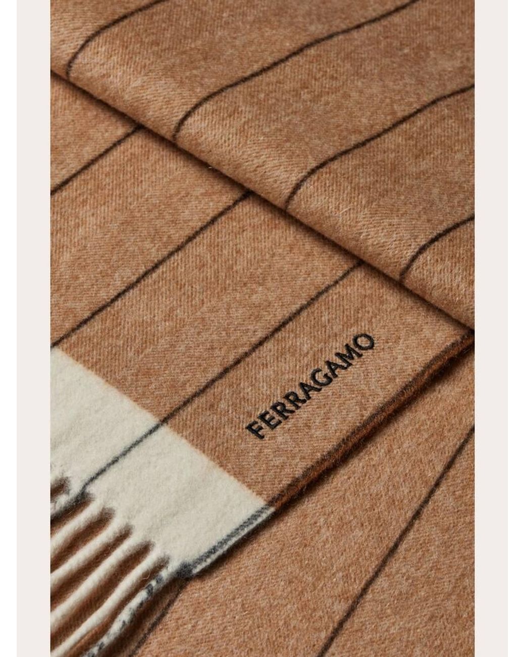 Ferragamo Natural Mixed Cashmere Scarf for men