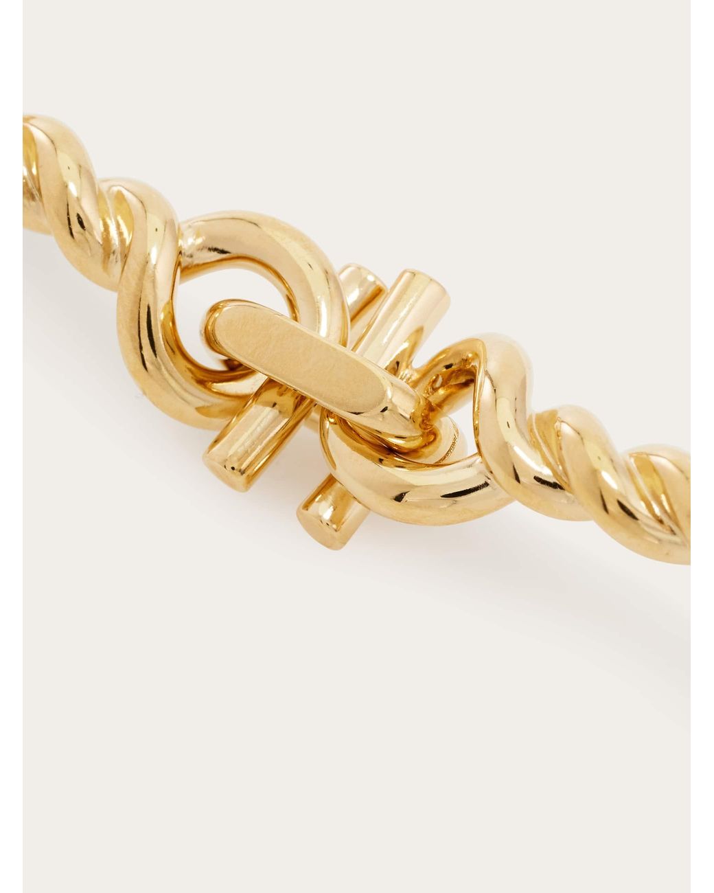 Ferragamo Natural Twisted Chain Gancini Necklace