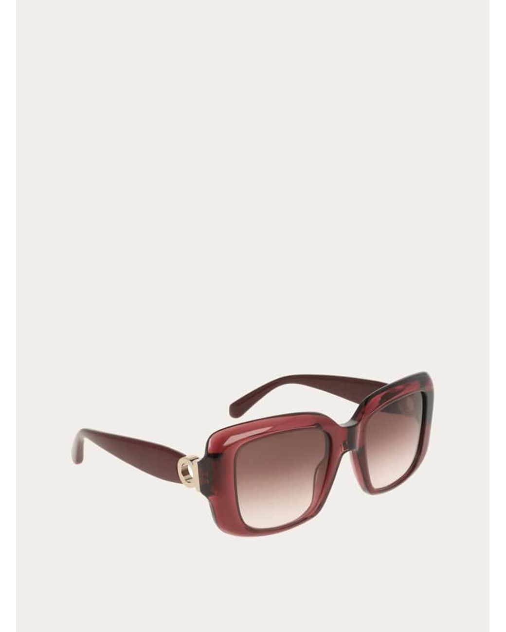 Ferragamo Pink Rectangular Frame Sunglasses