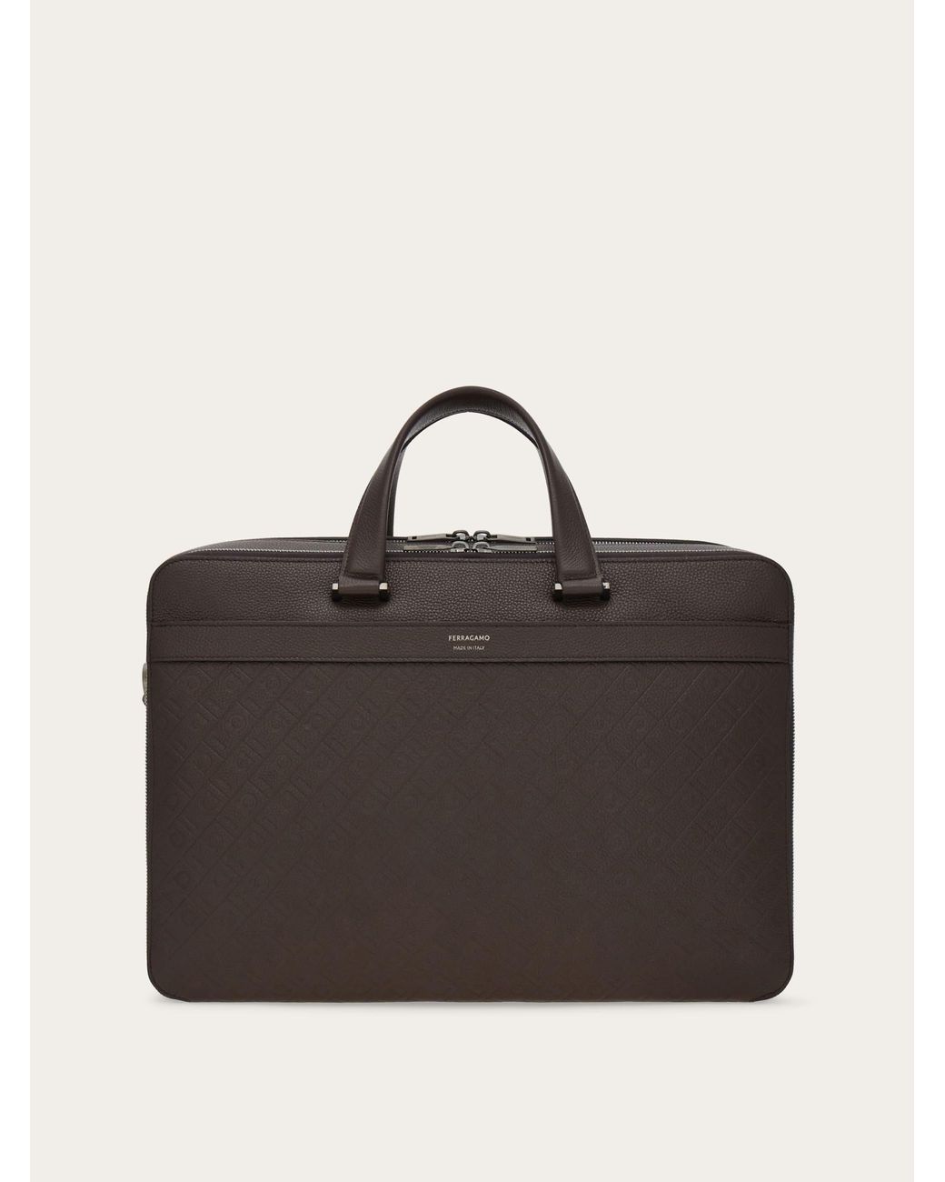 Ferragamo Black Monogram Briefcase for men