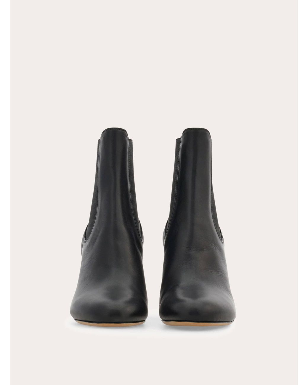 Ferragamo Black Mid Heel Chelsea Boots