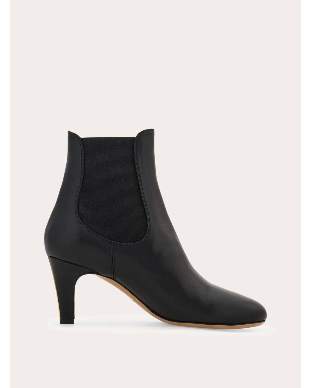 Ferragamo Black Mid Heel Chelsea Boots