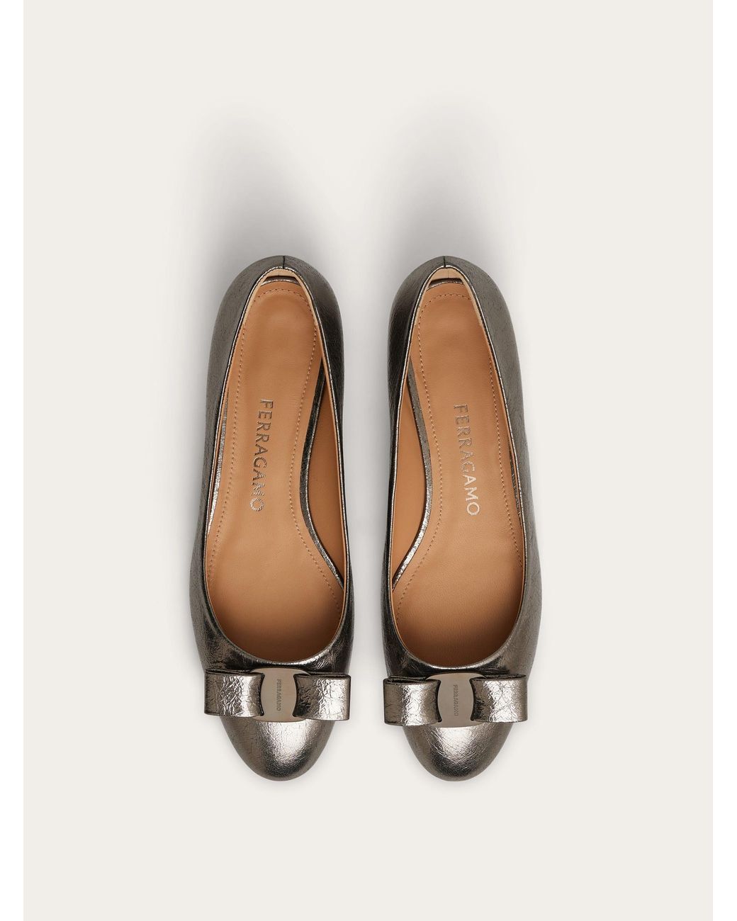 Ferragamo Gray Varina Ballet Flat