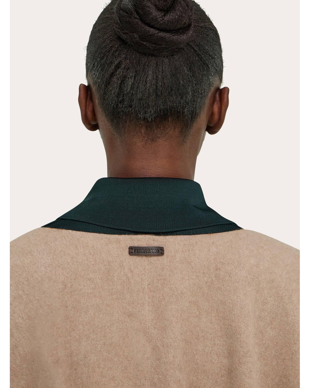 Ferragamo Natural Cashmere And Silk Reversible Cape