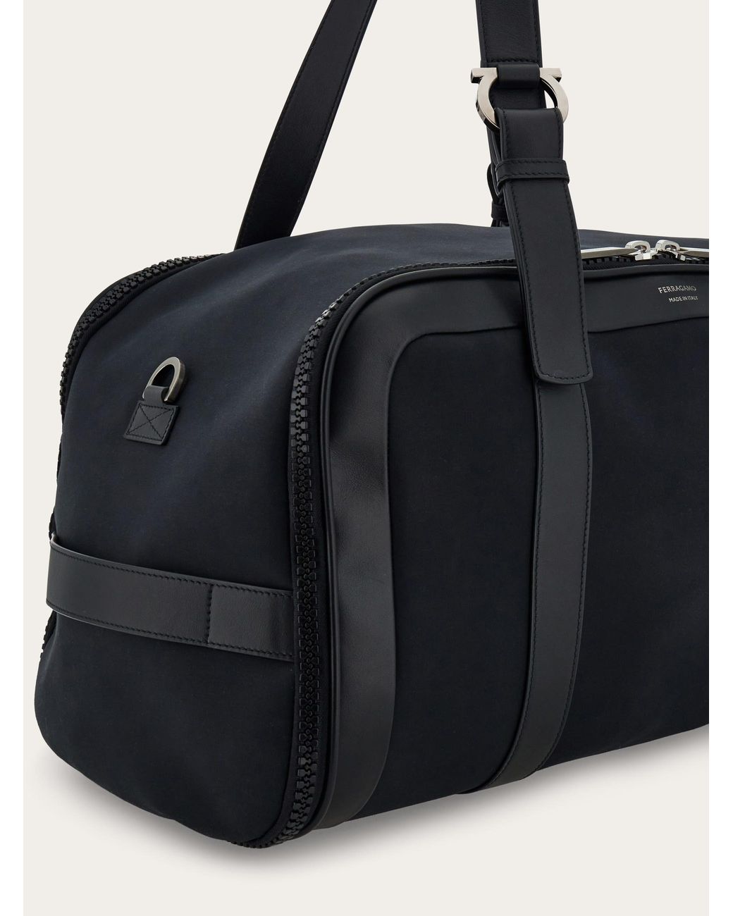 Ferragamo Black Foldable Weekend Bag for men