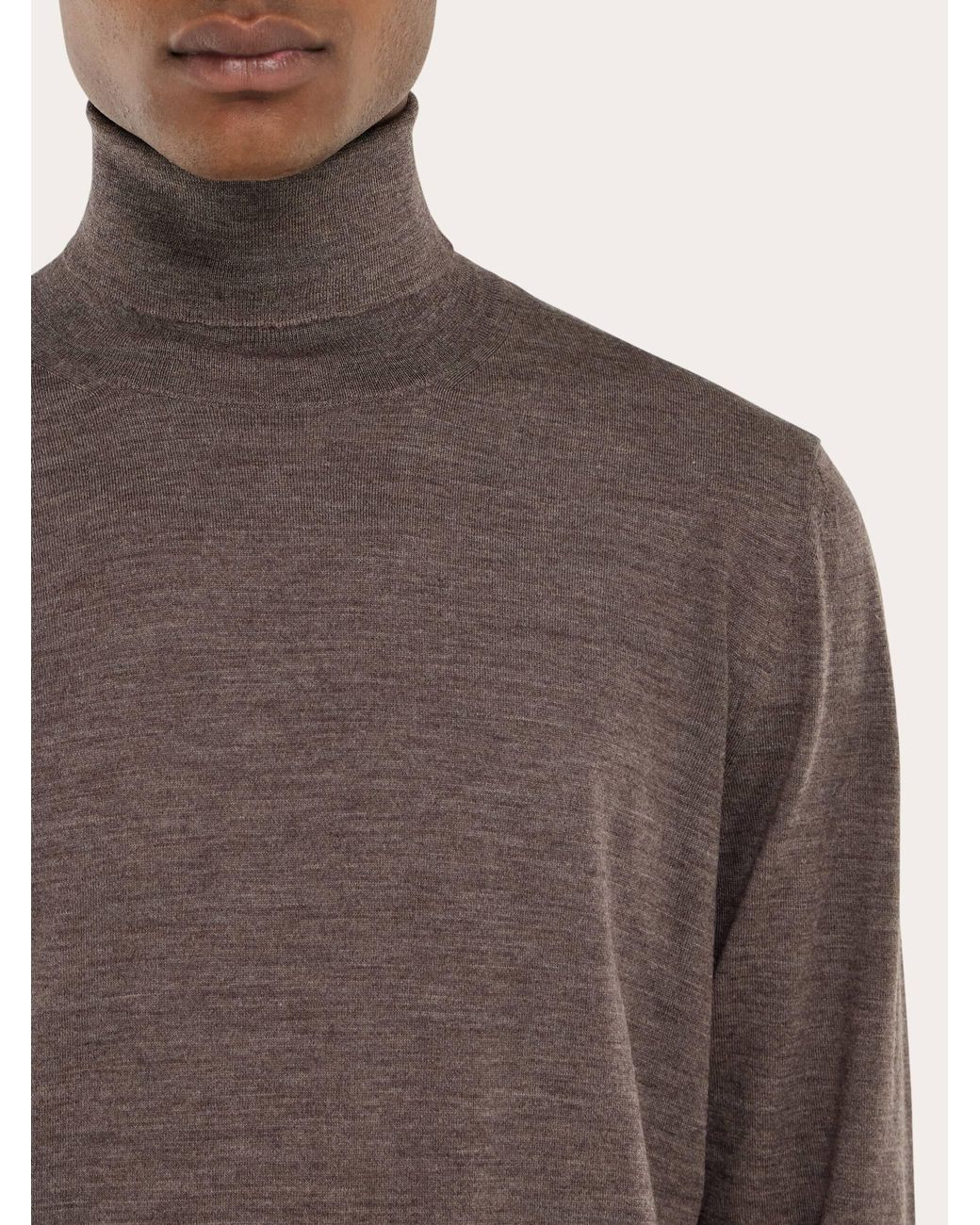 Ferragamo Brown High Neck Pullover for men