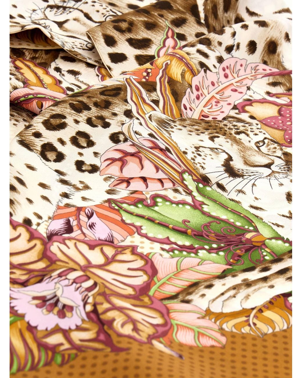 Ferragamo White Cheetahs Print Silk Bandeau
